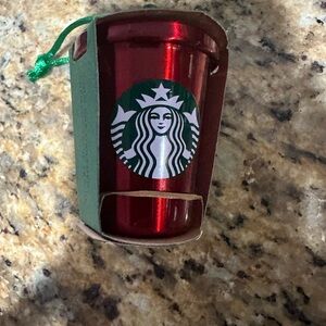 Starbucks Shiny Red Stainless Steel Ornament